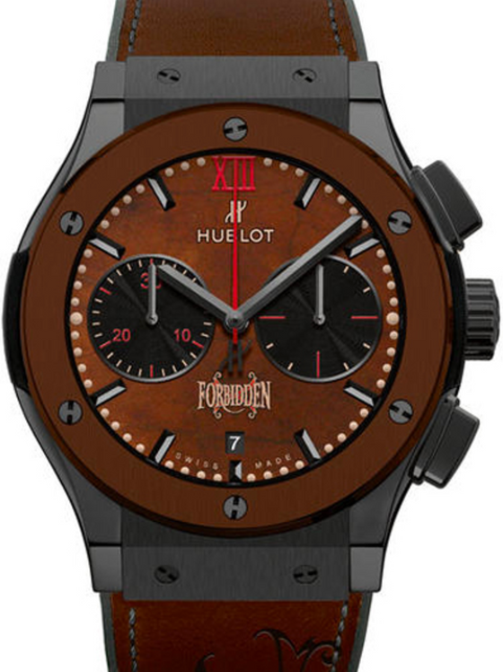 Hublot Classic Fusion Chronograph 521.CC.0589.VR.OPX14 Brown Index Fixed Ceramic Bezel & Case Leather 45mm BRAND NEW