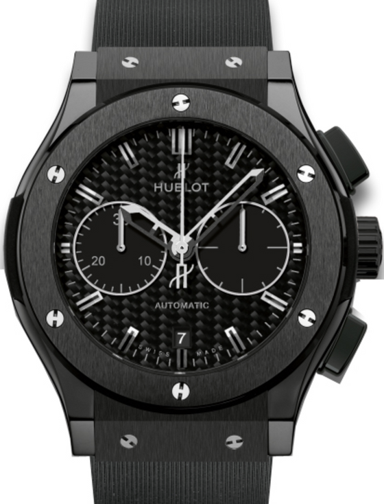 Hublot Classic Fusion Chronograph 521.CM.1770.RX Carbon Fiber Index Black Ceramic & Rubber 45mm BRAND NEW
