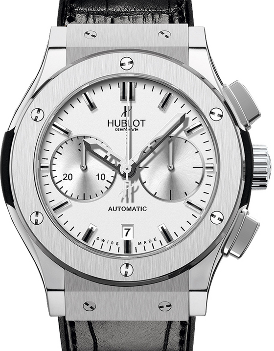 Hublot Classic Fusion Chronograph 521.NX.2610.LR Silver Index Titanium & Leather 45mm BRAND NEW