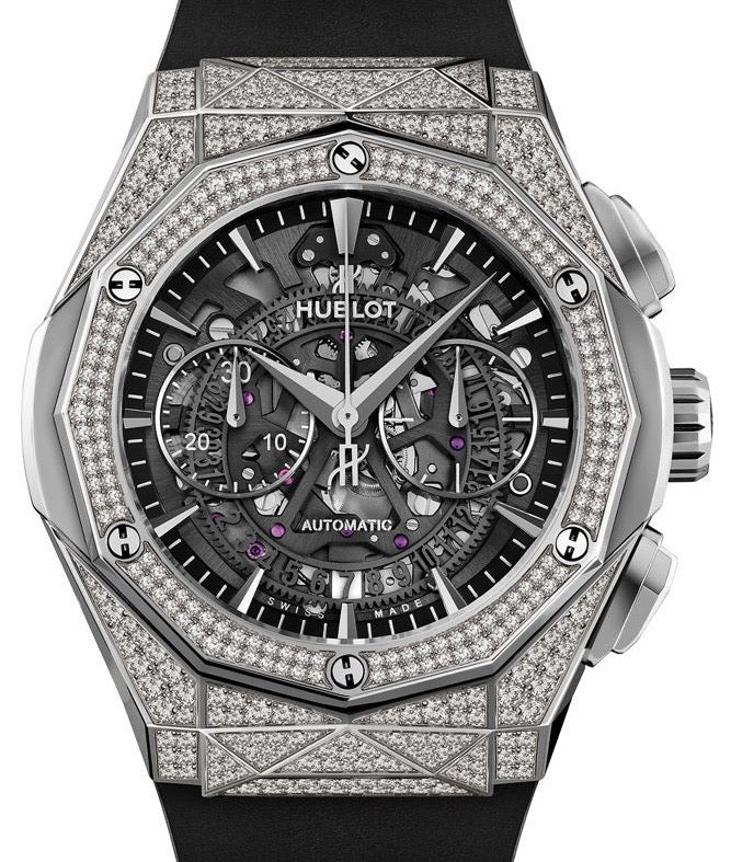 Hublot Classic Fusion Orlinski Aerofusion Chronograph Titanium Pave Diamonds 45mm 525.NX.0170.RX.1704.ORL18