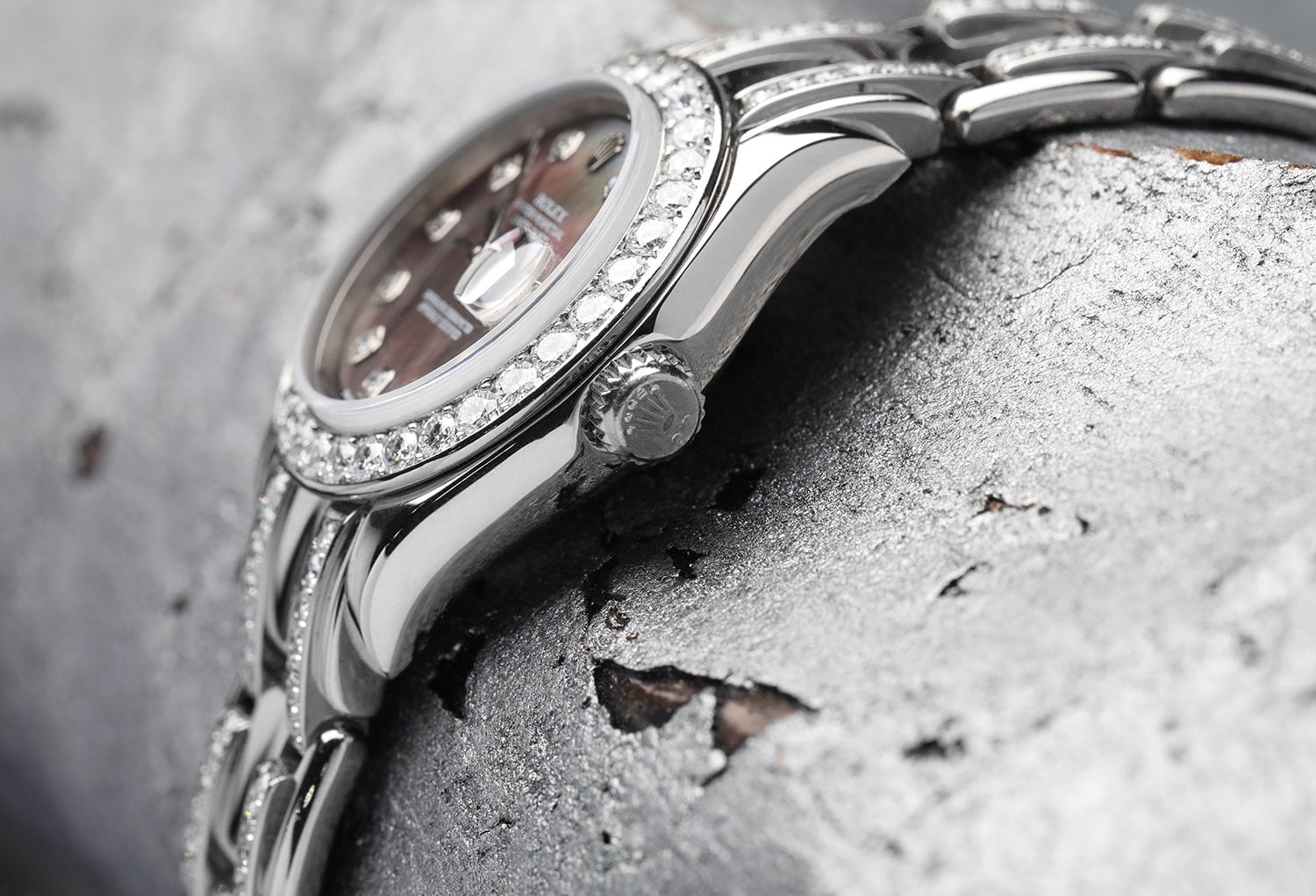 Rolex Pearlmaster 29 29 mm 80299 Black Mother of Pearl Diamond White Gold Black Mother of Pearl