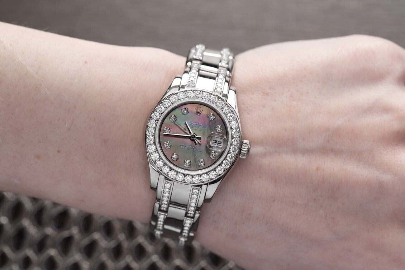 Rolex Pearlmaster 29 29 mm 80299 Black Mother of Pearl Roman White Gold Black Mother of Pearl