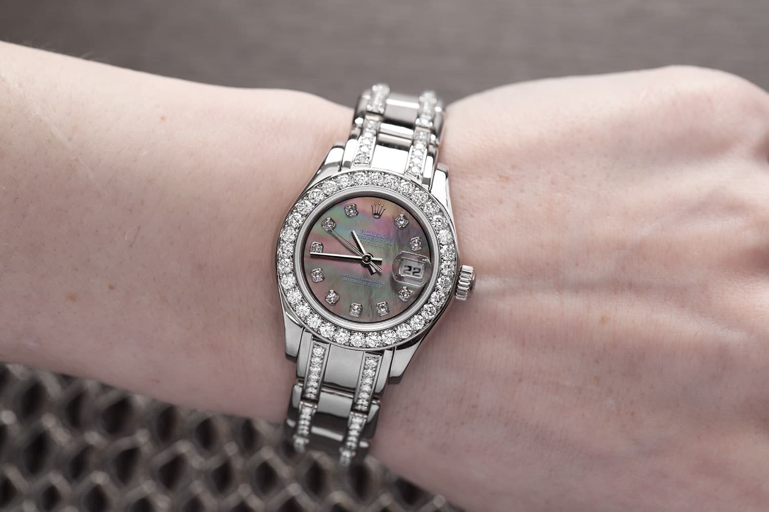 Rolex Pearlmaster 29 29 mm 80299 Black Mother of Pearl Roman White Gold Black Mother of Pearl