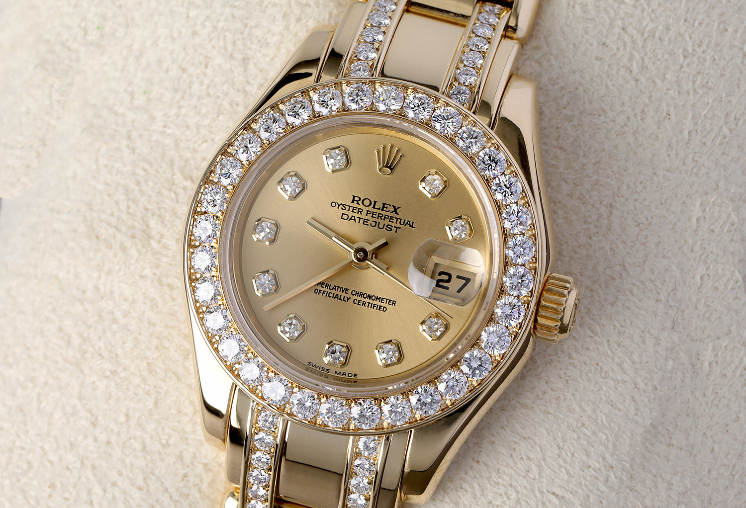 Rolex Pearlmaster 29 29 mm 80298 Champagne Yellow Gold Champagne