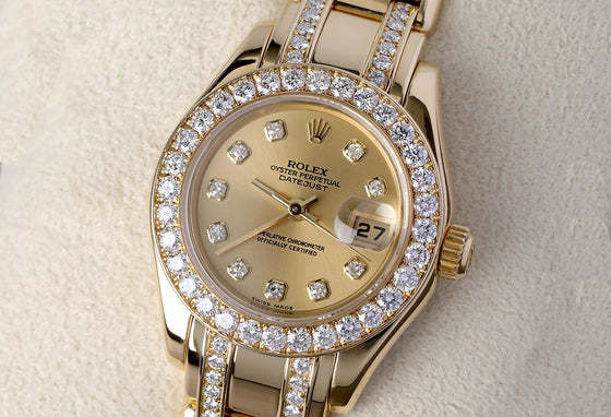 Rolex Pearlmaster 29 29 mm 80298 Champagne Yellow Gold Champagne