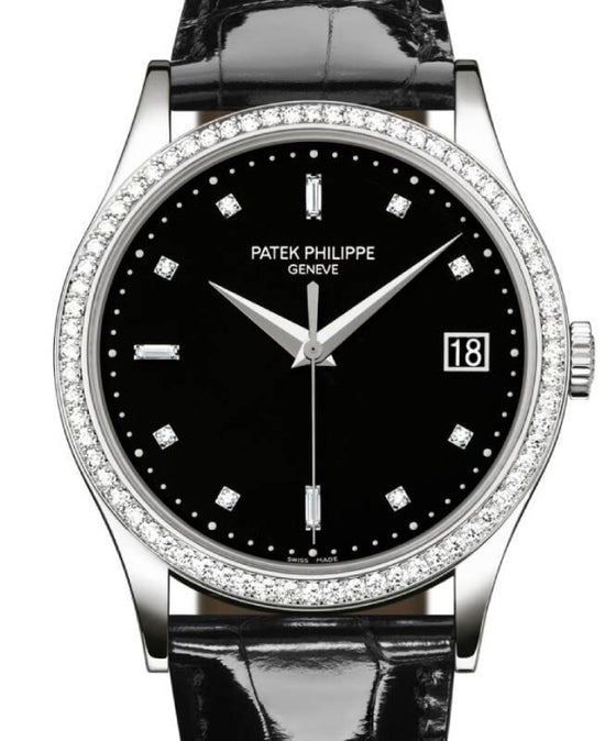 Patek Philippe Calatrava 38 mm 5297G-001 White Gold/Diamonds Black