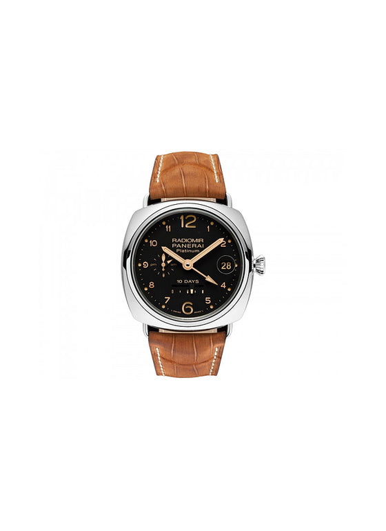 Panerai Radiomir 10 Days GMT Automatic Platino Platinum 45mm Black Dial Alligator Leather Strap PAM00495 - BRAND NEW