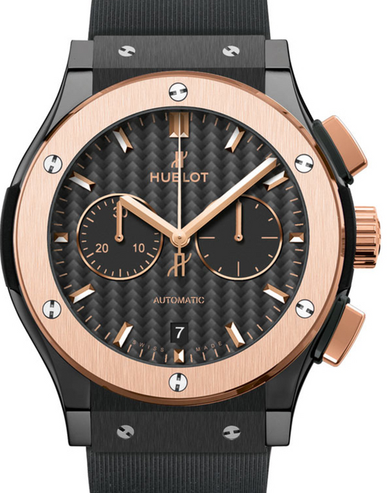 Hublot Classic Fusion Chronograph 541.CO.1781.RX Carbon Fiber Index Rose Gold Bezel & Black Ceramic Case Rubber 42mm BRAND NEW