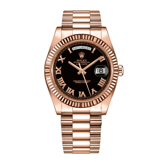 Rolex Day-Date II 41 mm 218235-BLKRFP Rose Gold Black
