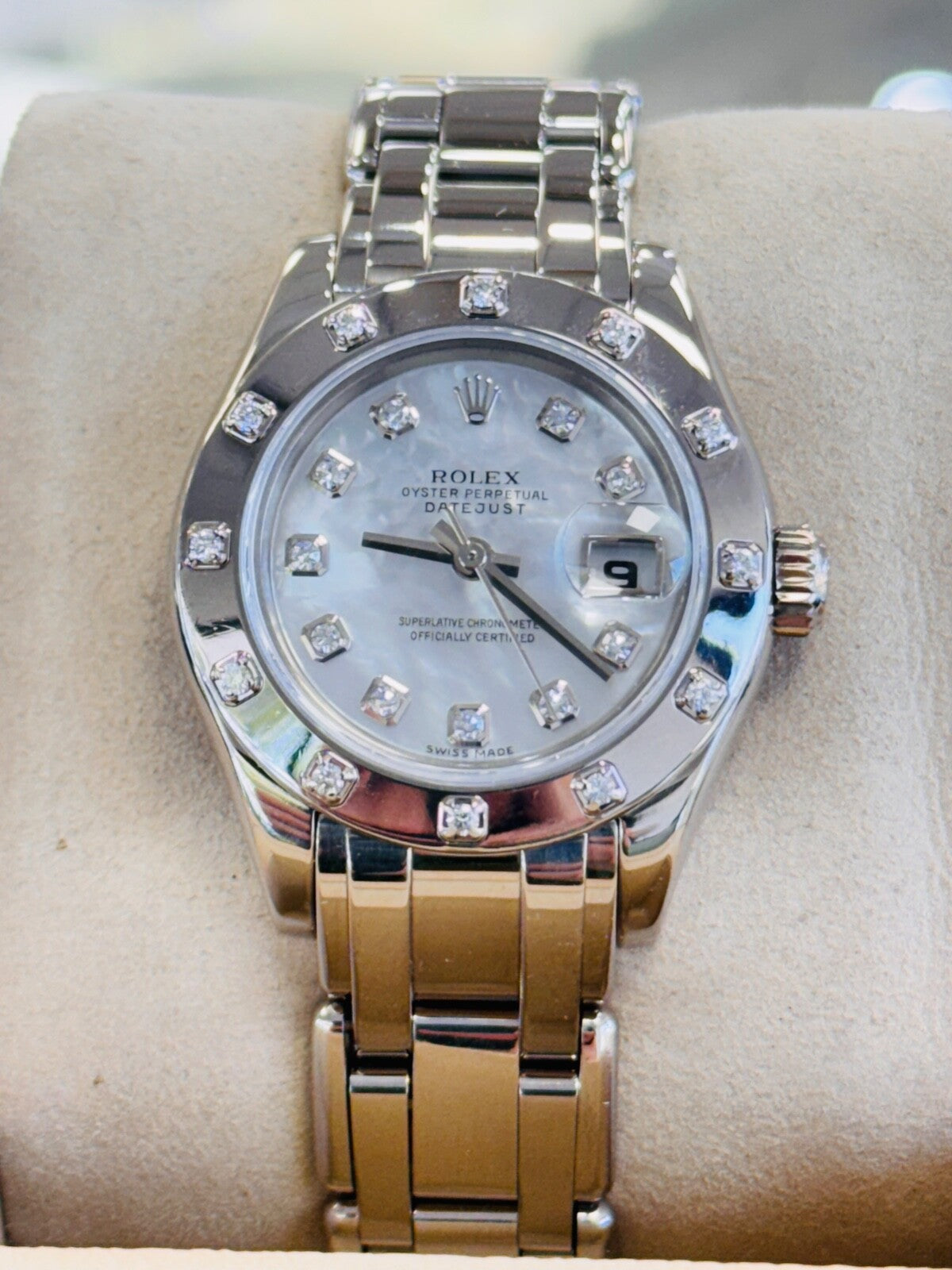 Rolex Pearlmaster 29 29 mm 80319 Diamond Paved White Gold Diamond Pave