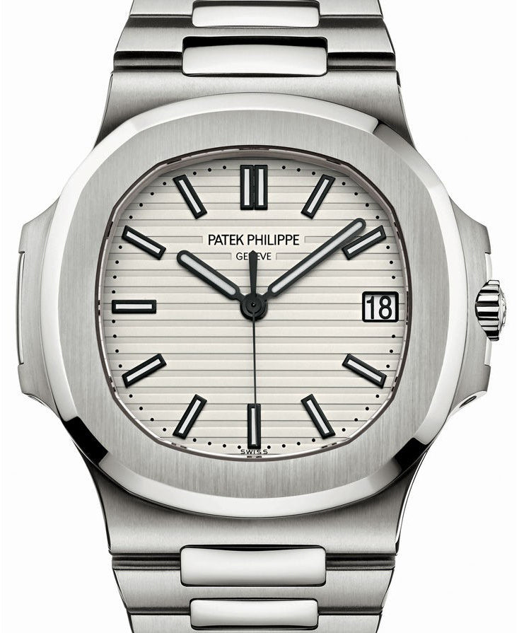 Patek Philippe Nautilus Date Sweep Seconds Automatic Stainless Steel 40mm White Dial Steel Bracelet 5711/1A-011