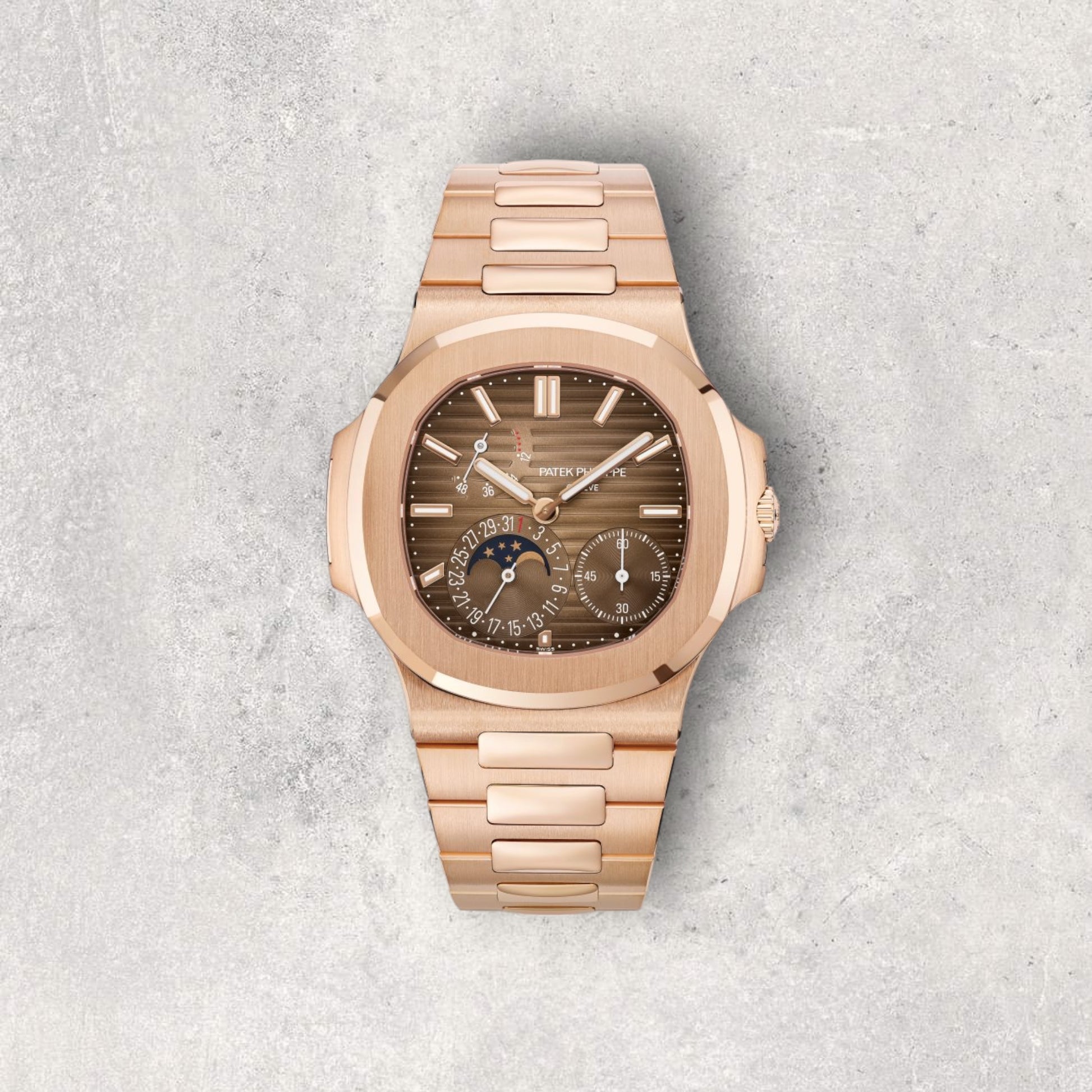 Patek Philippe Nautilus 5712R-001 Moonphase Brown Dial Rose Gold