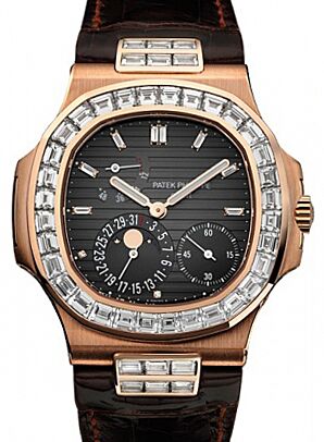 Patek Philippe Nautilus 40 mm 5724R-001 Rose Gold/Diamonds Black