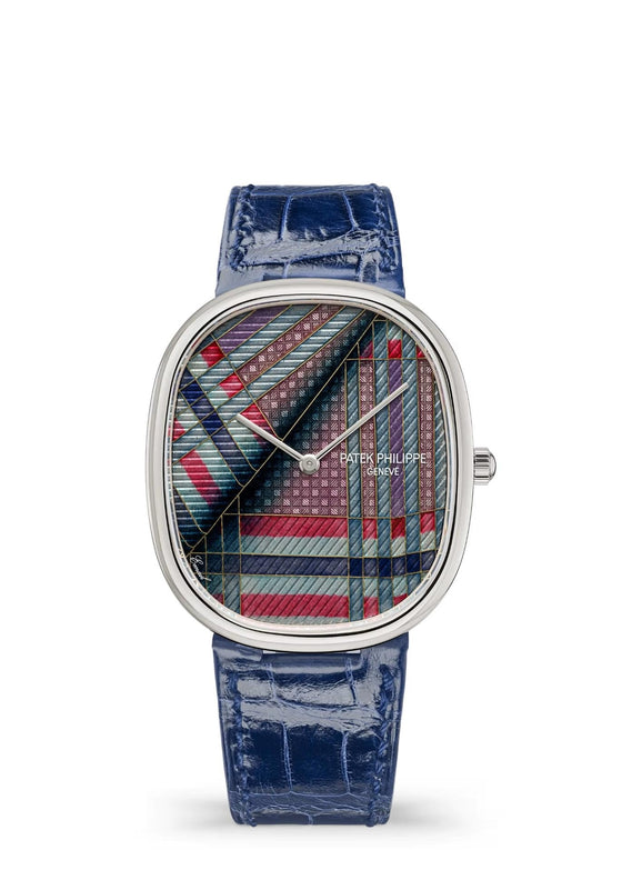 Patek Philippe Rare Handcrafs Golden Ellipse "Blue Tartan" White Gold 5738/50G-045 - BRAND NEW