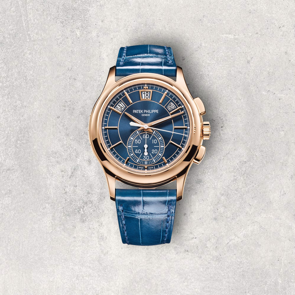 Patek Philippe Complications 5905R/1A-001 Flyback Chronograph Annual Calendar Rose Gold Blue Dial