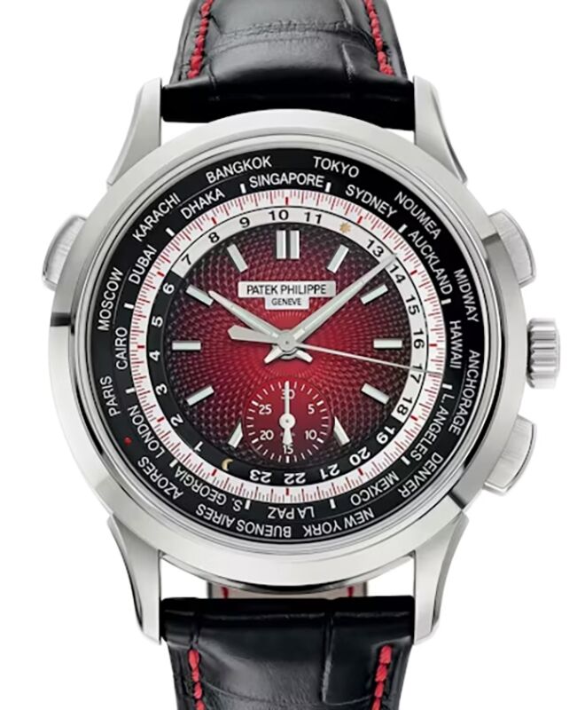 Patek Philippe Complications World Time 39.5 mm 5930G-011 White Gold Red