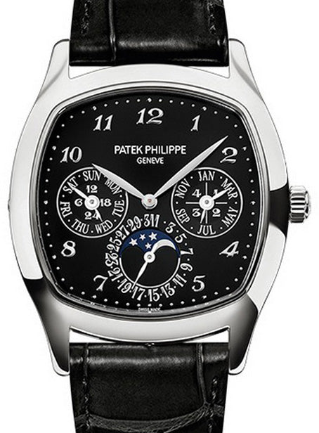 Patek Philippe Grand Complications Perpetual Calendar Day-Date Moon Phase Black Arabic White Gold 5940G-010