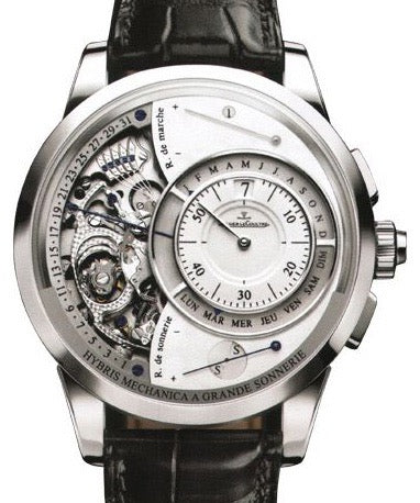 Jaeger-LeCoultre Calibre 182 Hybris Mechanica ? Grande Sonnerie 6033420 Silver White Gold Leather 44mm Manual-Winding