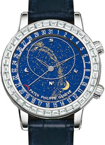 Patek Philippe Grand Complications 44 mm 6104G-001 bnib White Gold/Diamonds Blue
