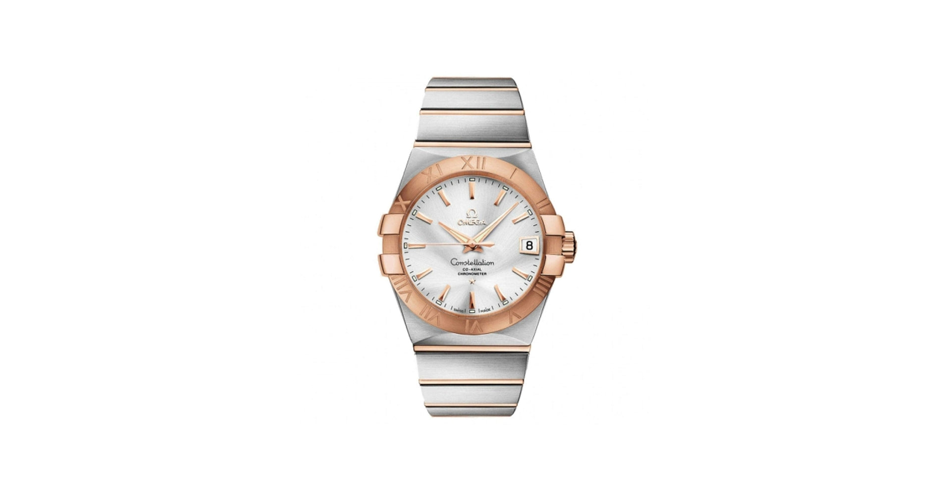 Omega Constellation Quartz 123.20.35.60.02.001 35mm Silver Index Roman Rose Gold Stainless Steel - BRAND NEW
