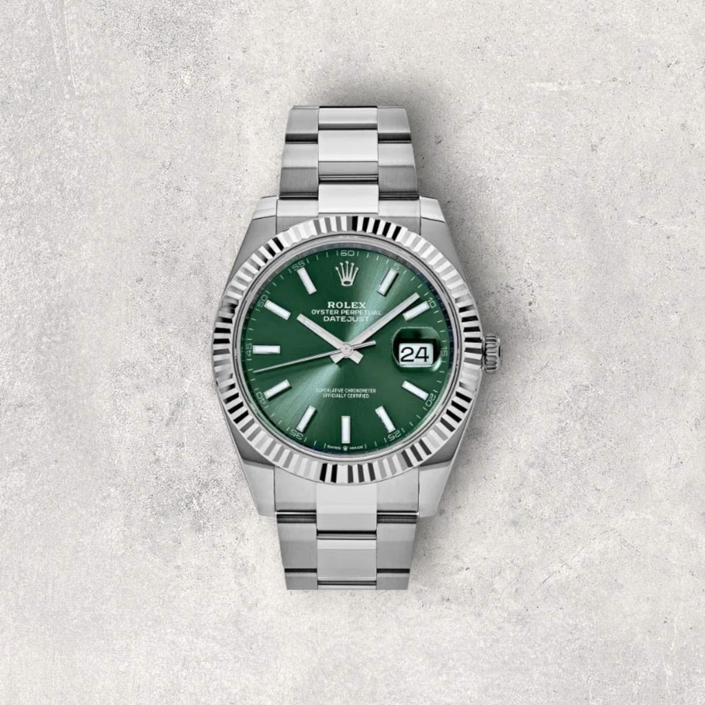 Rolex Datejust 41 126334 Stainless Steel Mint Green Dial Oyster Bracelet Fluted Bezel