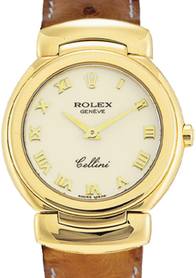 Rolex Cellini Quartz 26 mm 6621-8S Yellow Gold Ivory / Cream