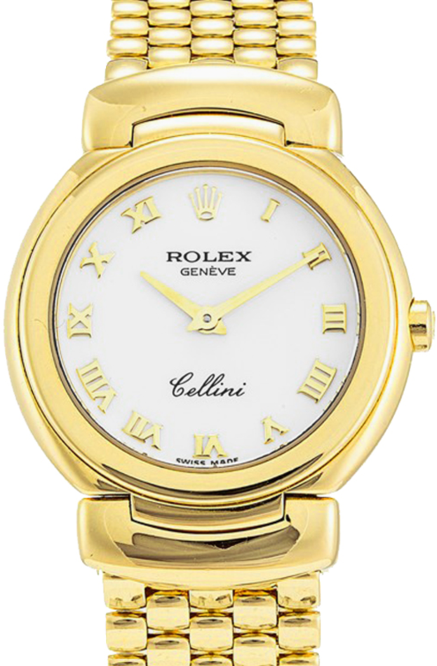 Rolex Cellini Quartz 26 mm 6621-8 Yellow Gold White