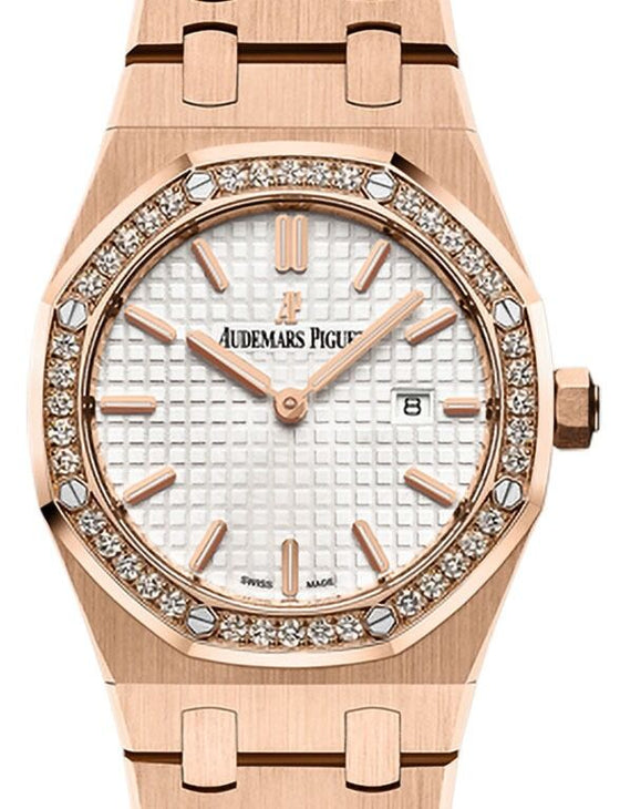 Audemars Piguet Royal Oak 33 mm 67651OR.ZZ.1261OR.01 Rose Gold/Diamonds White