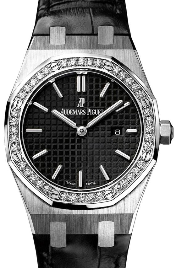 Audemars Piguet Royal Oak 33 mm 67651ST.ZZ.D002CR.01 Steel/Diamonds Black