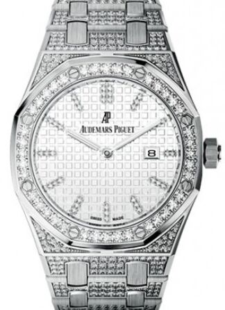 Audemars Piguet Royal Oak 33 mm 67652BC.ZZ.1262BC.01 White Gold/Diamonds Analog