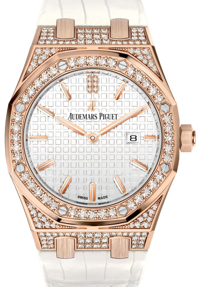 Audemars Piguet Royal Oak 33 mm 67652OR.ZZ.D011CR.01 Rose Gold/Diamonds Silver