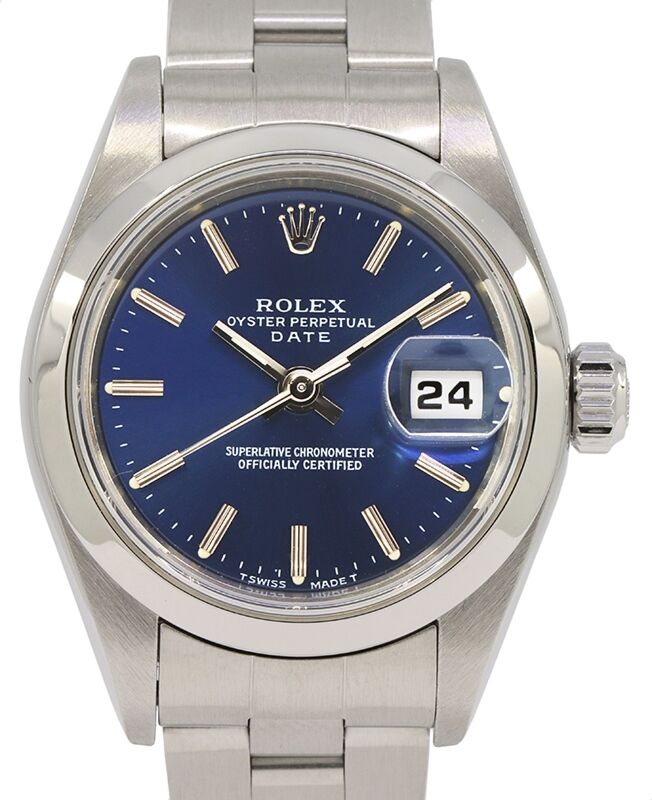 Rolex Ladies Oyster Perpetual Date 26 26 mm 69160BLUSOP Steel Blue