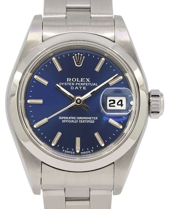 Rolex Ladies Oyster Perpetual Date 26 26 mm 69160BLUSOP Steel Blue