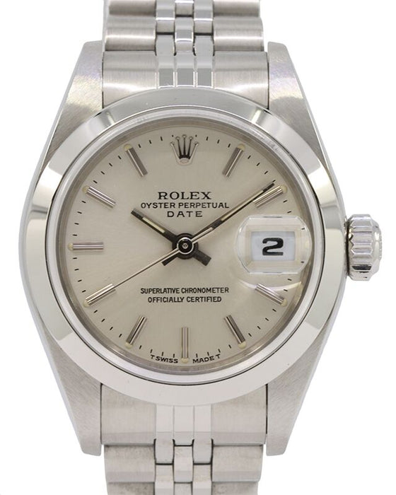 Rolex Ladies Oyster Perpetual Date 26 26 mm 69160SSJP Steel Silver