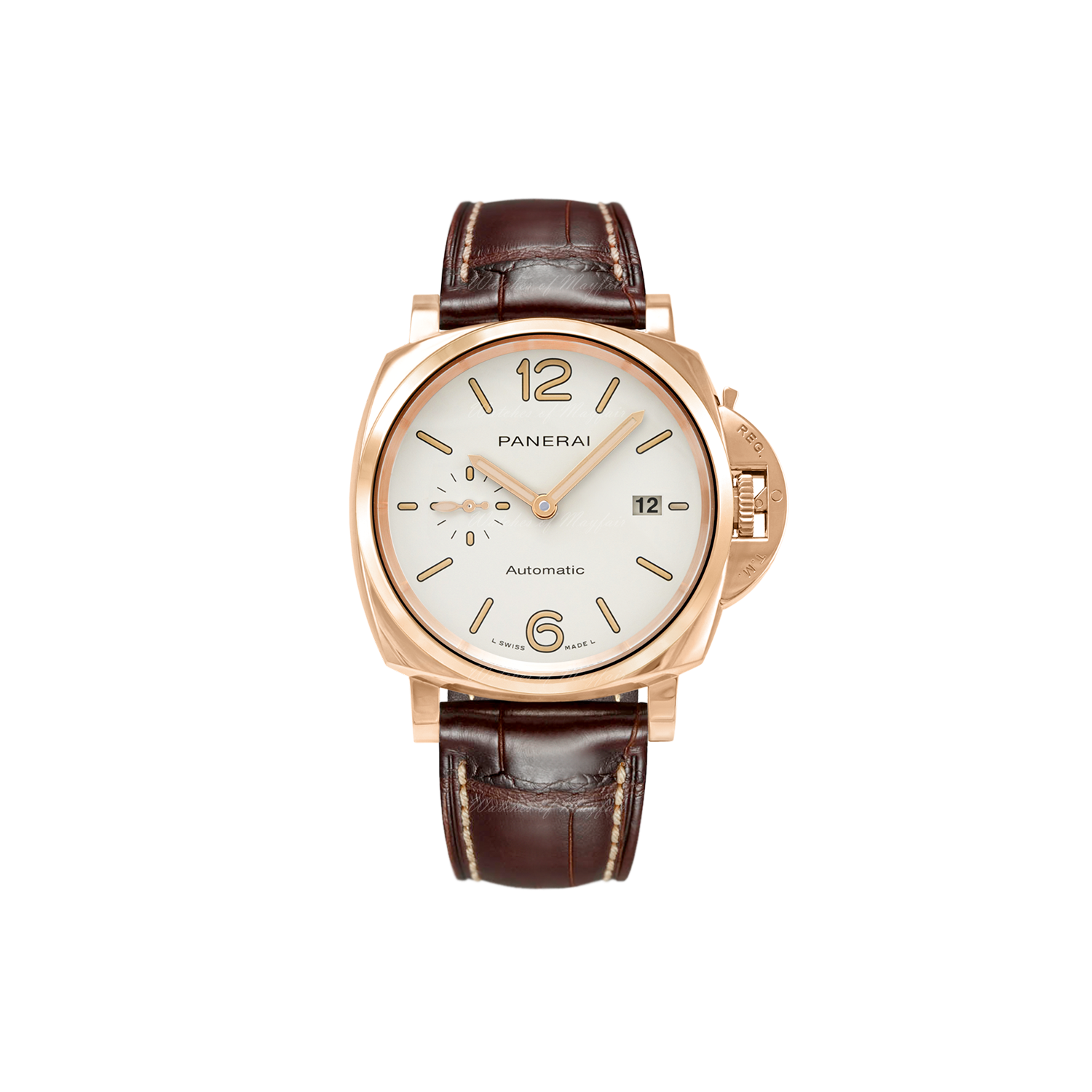 Panerai Luminor Due Goldtech Gold Copper 42mm White Dial Alligator Leather Strap PAM01042 - BRAND NEW