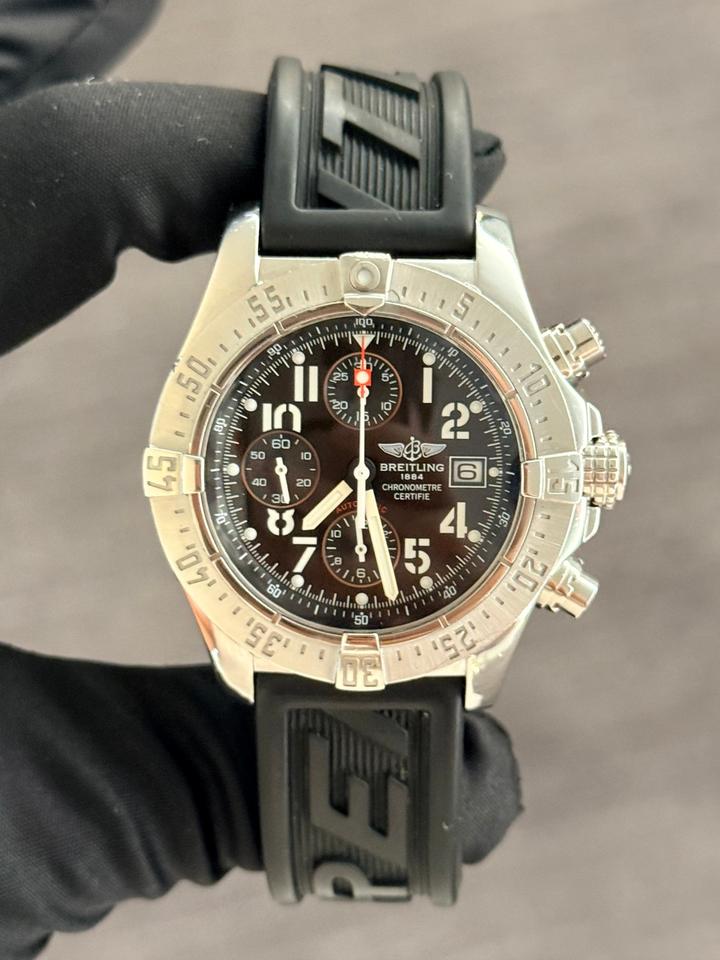 Breitling Avenger Skyland A13380 Black Dial Rubber Strap