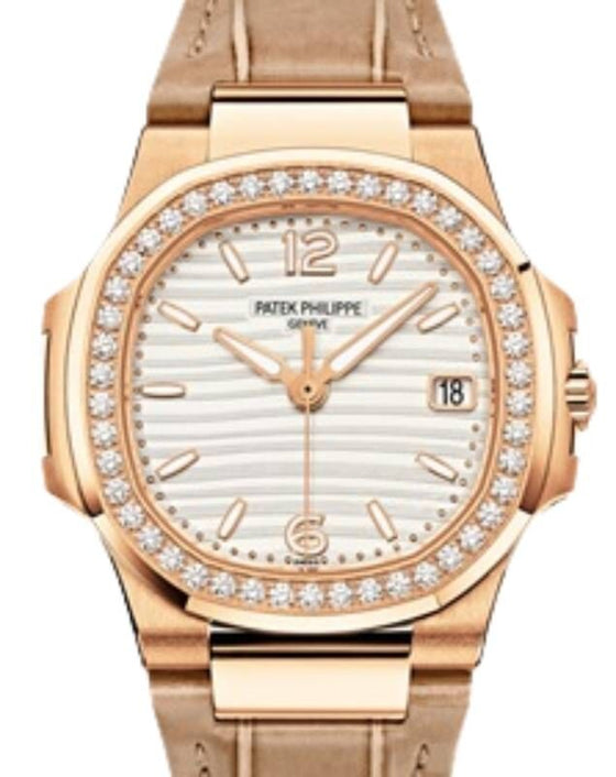 Patek Philippe Nautilus 32 mm 7010R-011 Rose Gold Silvery Opaline