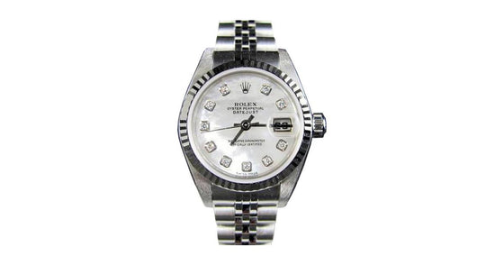 Rolex Ladies Datejust 79174 Jubilee Diamond Mother of Pearl 18k White Gold Stainless Steel