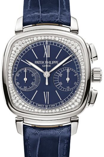 Patek Philippe Complications 39 mm 7071G-011 White Gold/Diamonds Blue
