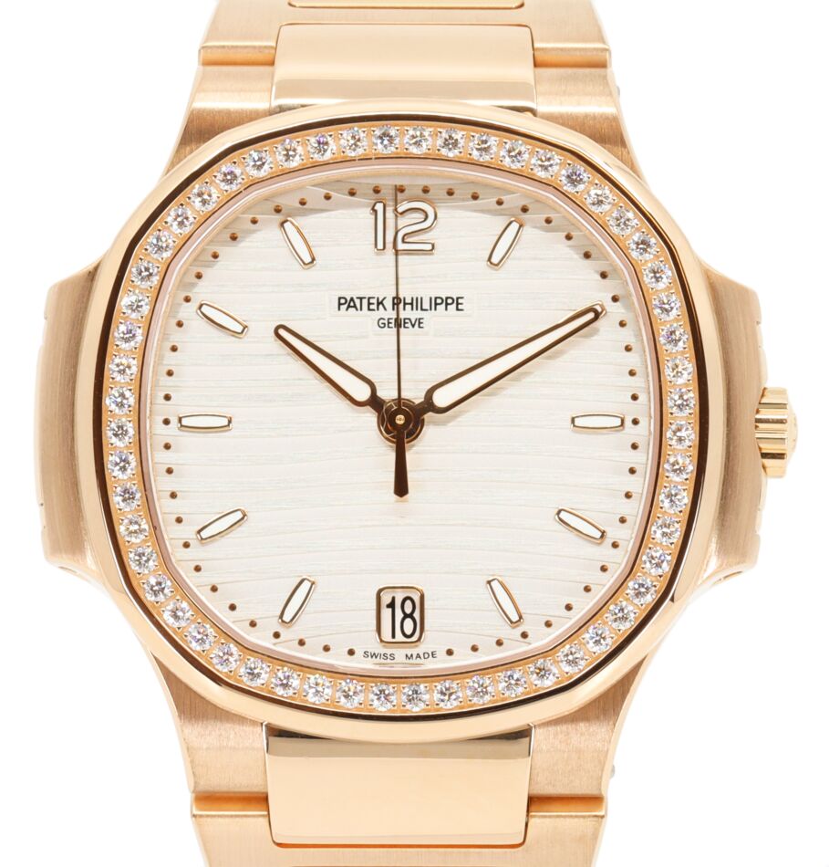 Patek Philippe Nautilus 35.2 mm 7118-1200R Rose Gold Silver Opaline