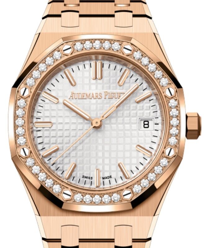 Audemars Piguet Royal Oak 34 mm 77451OR.ZZ.1361OR.03 Rose Gold Silver