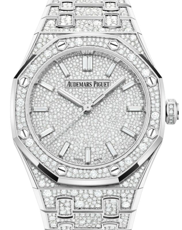Audemars Piguet Royal Oak 34 mm 77452BC.ZZ.1365BC.01 White Gold/Diamonds Black/Golden