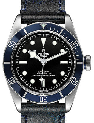 Tudor Heritage Black Bay 79230B Black Index Stainless Steel Leather & Blue Bezel 41mm BRAND NEW
