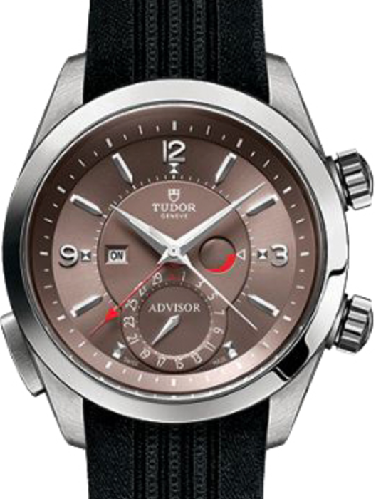 Tudor Heritage Advisor 79620TC Cognac Arabic & Index Titanium & Stainless Steel Black Rubber 42mm BRAND NEW