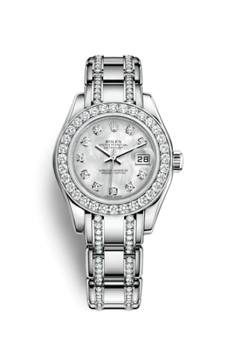 Rolex Pearlmaster 29 29 mm 80299 Diamond Paved Arabic White Gold Diamond Pave