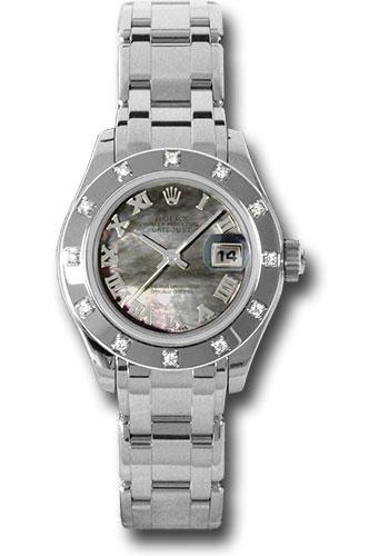 Rolex Pearlmaster 29 29 mm 80319 Black Roman White Gold Black
