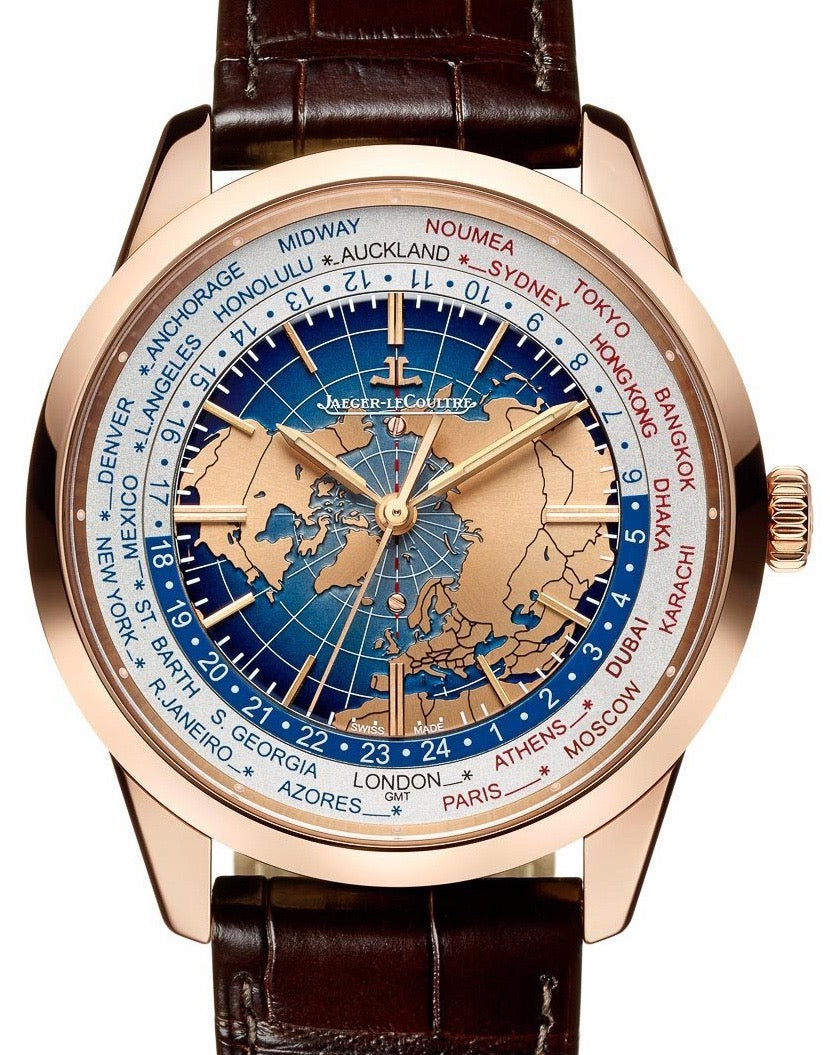 Jaeger-LeCoultre Calibre 772 Geophysic Universal Time Blue Lacquered Rose Gold Leather 41.6mm Automatic 8102520 - BRAND NEW