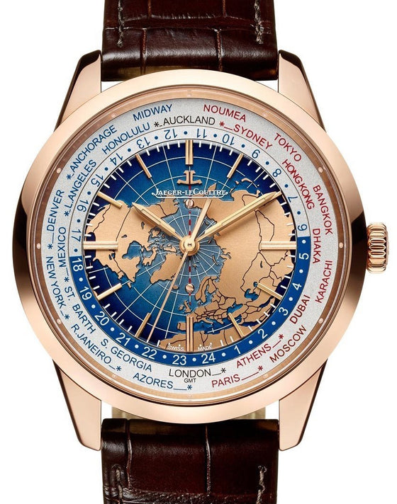 Jaeger-LeCoultre Calibre 772 Geophysic Universal Time Blue Lacquered Rose Gold Leather 41.6mm Automatic 8102520 - BRAND NEW