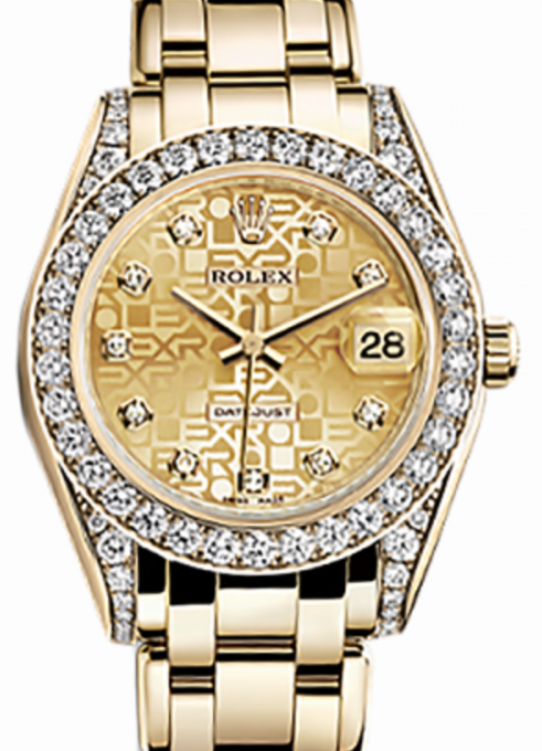 Rolex Pearlmaster 34 34 mm 81158-CHPJD Yellow Gold/Diamonds Champagne