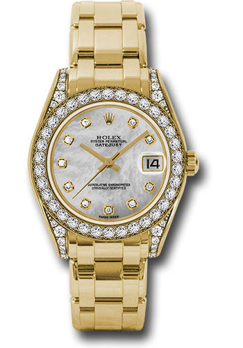 Rolex Pearlmaster 34 34 mm 81158 Silver Jubilee Diamond Yellow Gold/Diamonds Silver